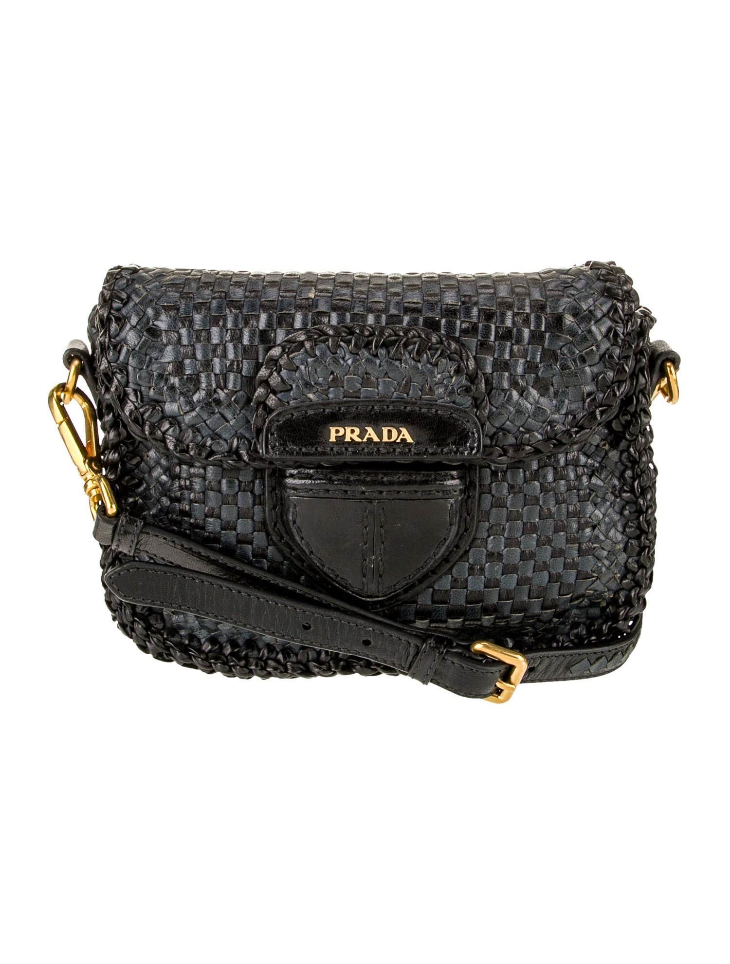 Prada Madras Leather Crossbody Bag