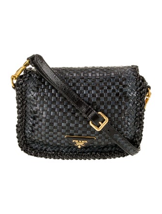 Prada Madras Leather Crossbody Bag