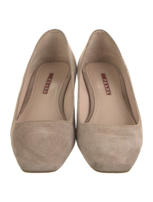 Prada Suede Leather Trim Embellishment Pumps