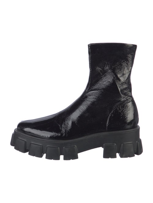 Prada Monolith Patent Leather Combat Boots