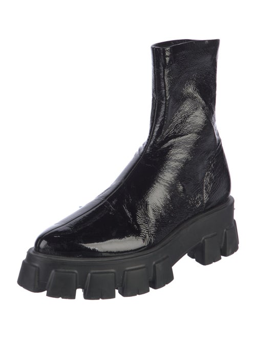 Prada Monolith Patent Leather Combat Boots