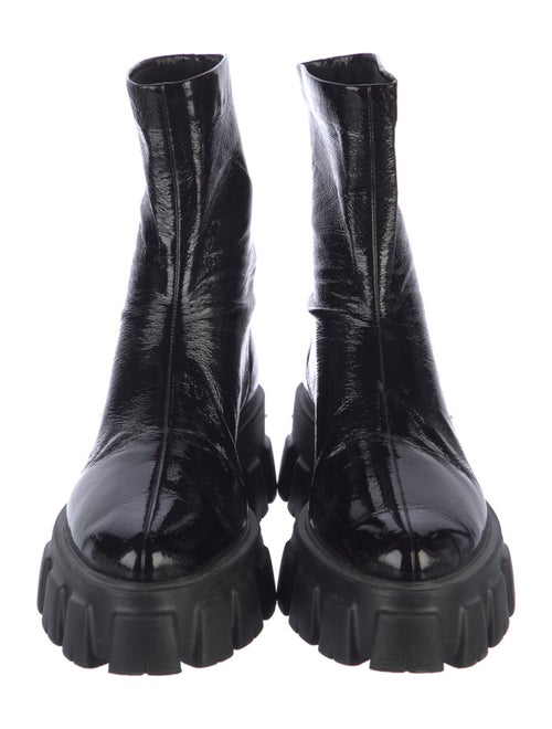 Prada Monolith Patent Leather Combat Boots