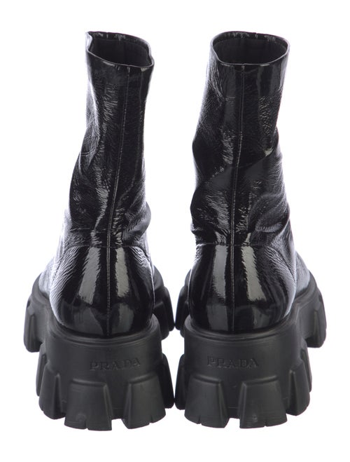 Prada Monolith Patent Leather Combat Boots