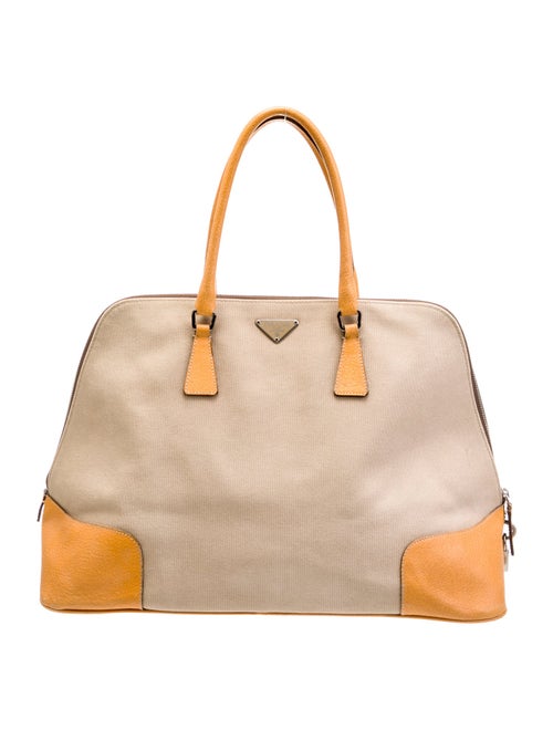 Prada Enameled Metal Triangle Tote