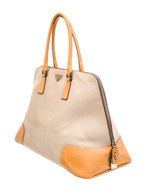 Prada Enameled Metal Triangle Tote