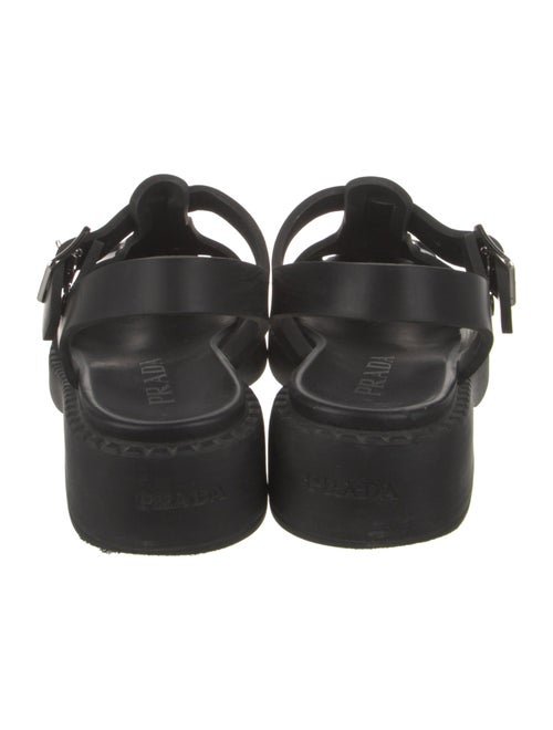 Prada Rubber T-Strap Sandals
