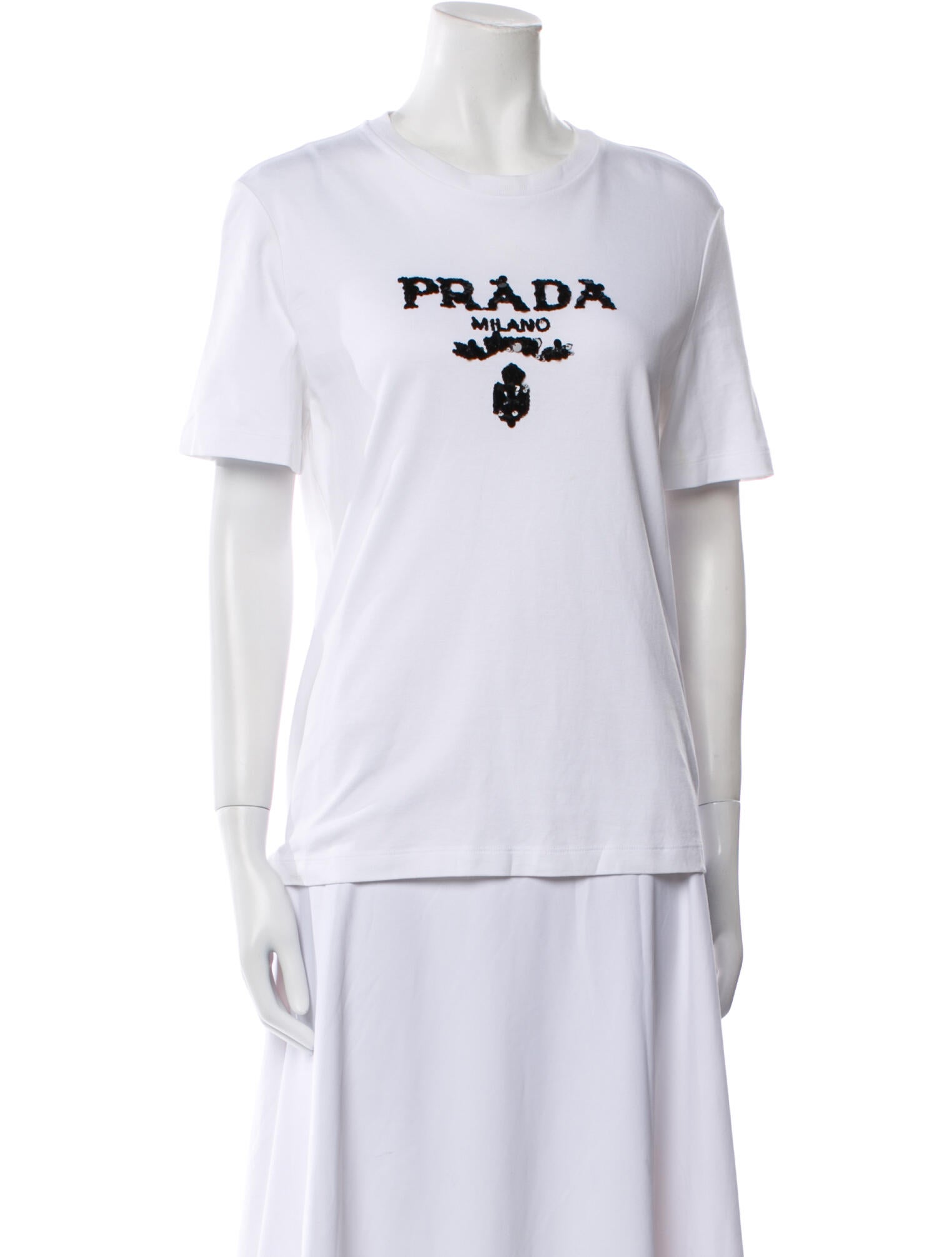 Prada 2021 Sequined Logo T-Shirt