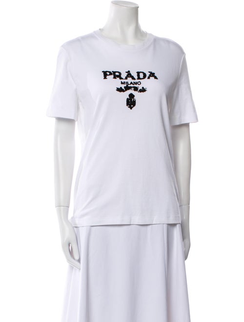 Prada 2021 Sequined Logo T-Shirt