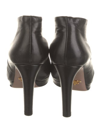 Prada Leather Pleated Accents Pumps