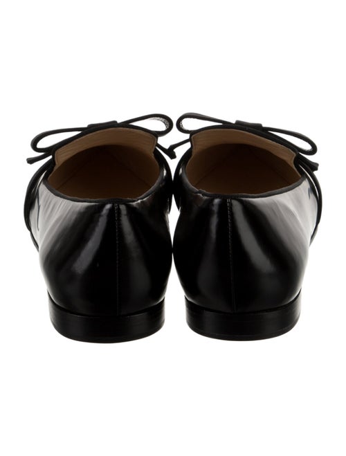 Prada Leather Bow Accents Ballet Flats