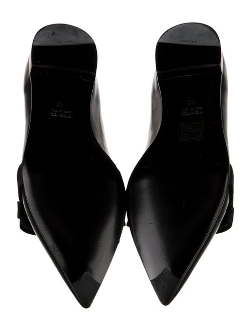 Prada Leather Bow Accents Ballet Flats