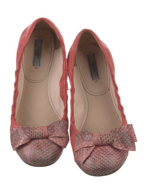 Prada Suede Bow Accents Ballet Flats