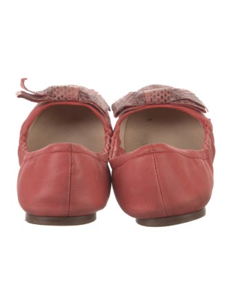 Prada Suede Bow Accents Ballet Flats