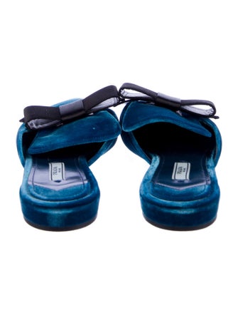Prada Velvet Bow Accents Mules