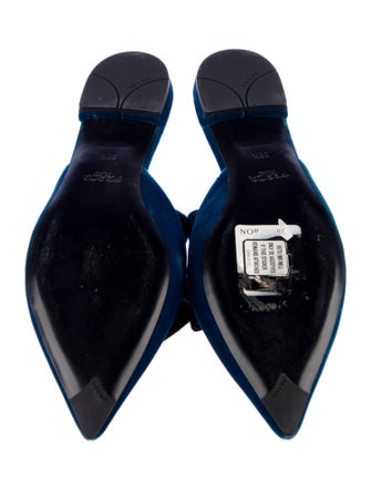 Prada Velvet Bow Accents Mules