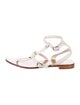 Prada Leather Studded Accents T-Strap Sandals