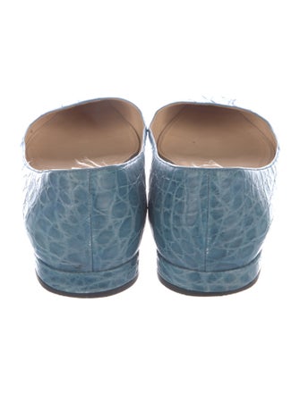 Prada Embossed Leather Ballet Flats