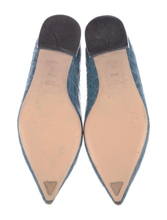 Prada Embossed Leather Ballet Flats