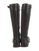 Prada Enameled Metal Triangle Nylon Lace-Up Boots