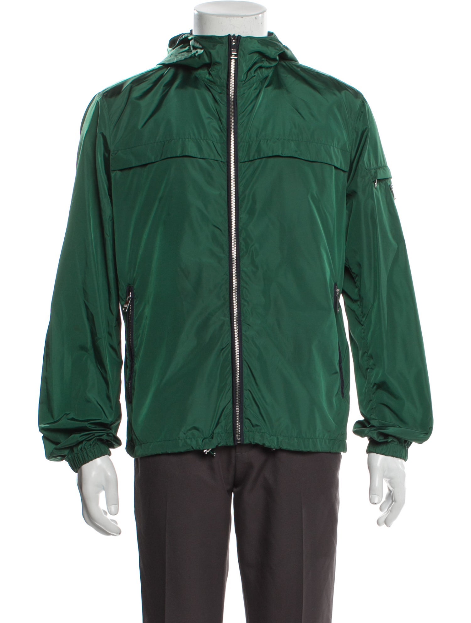 Prada 2013 Enameled Metal Triangle Windbreaker