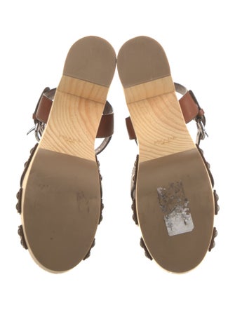 Prada Leather Studded Accents Sandals