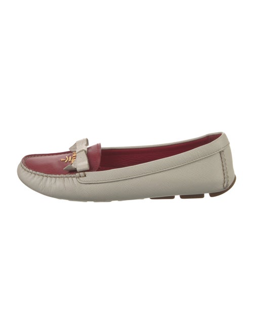 Prada Leather Bow Accents Loafers