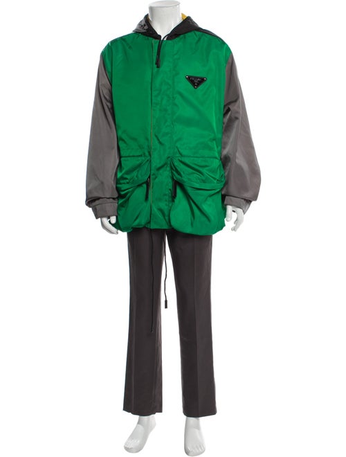 Prada 2020 Enameled Metal Triangle Parka