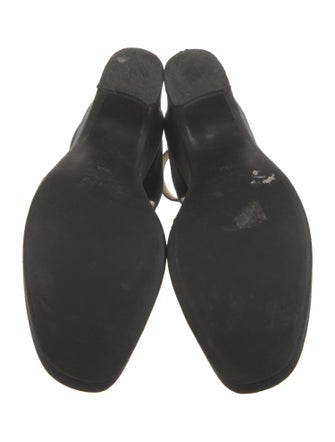 Prada Canvas Leather Trim Embellishment Sandals