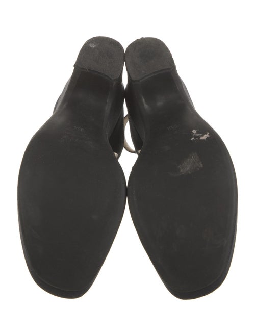 Prada Canvas Leather Trim Embellishment Sandals