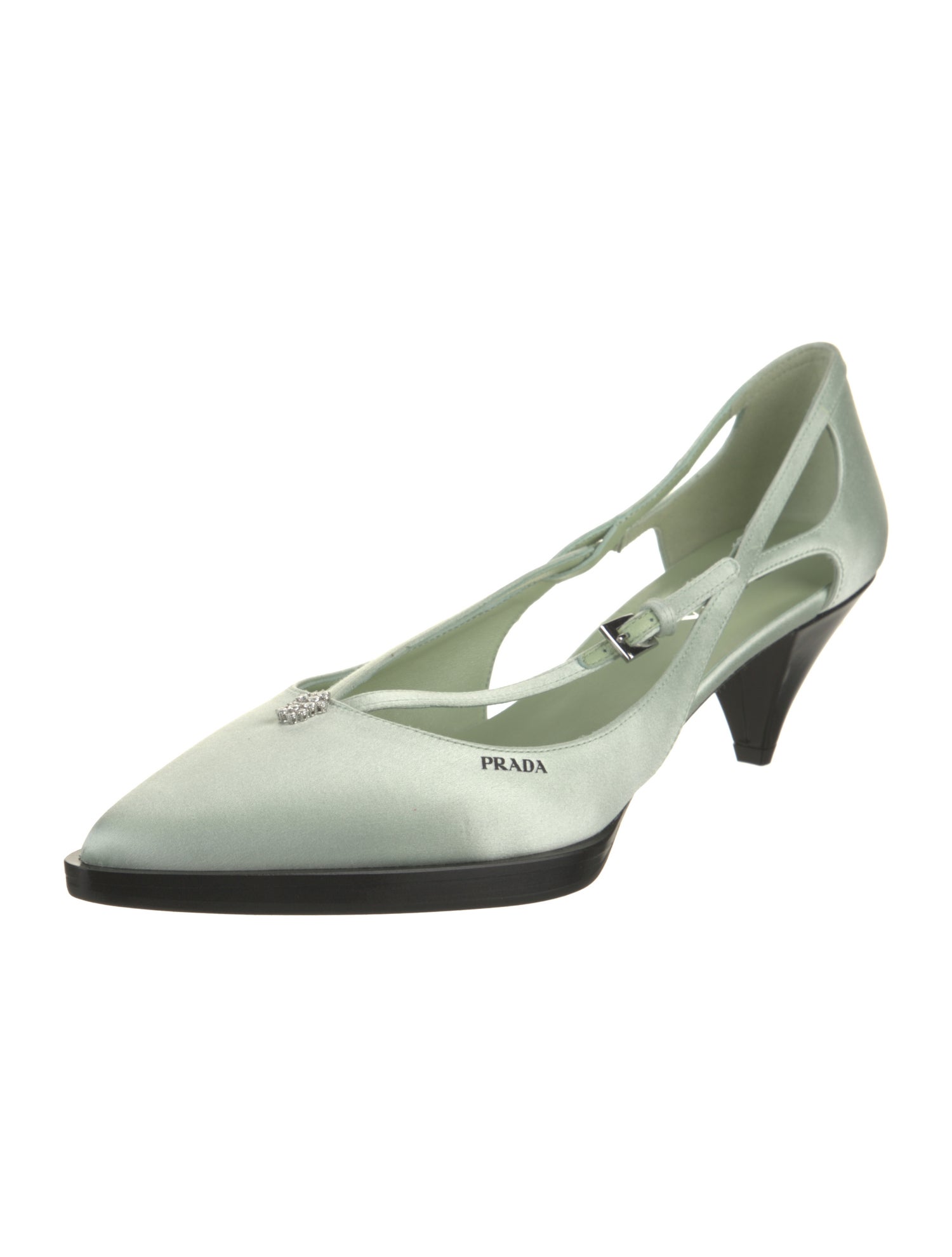 Prada Silk Crystal Embellishments D'Orsay Pumps