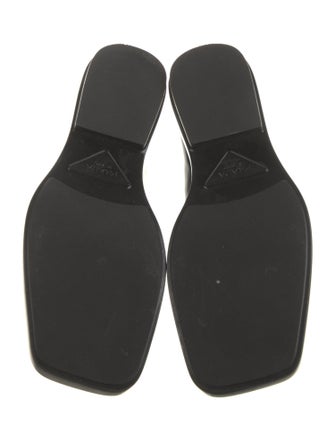 Prada Enameled Metal Triangle Leather Oxfords