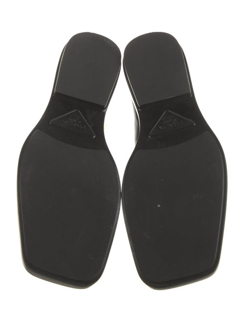 Prada Enameled Metal Triangle Leather Oxfords