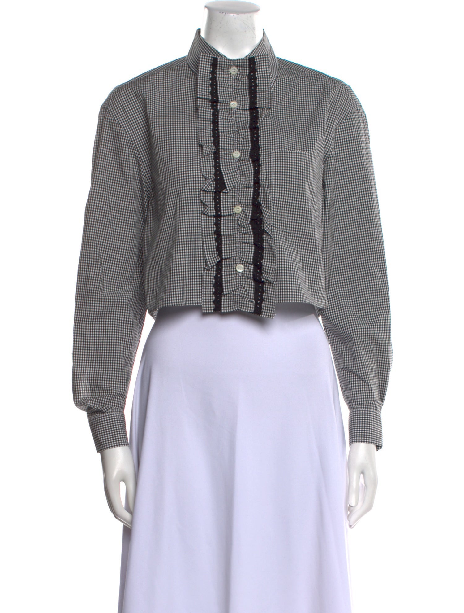 Prada 2023 Plaid Print Crop Top