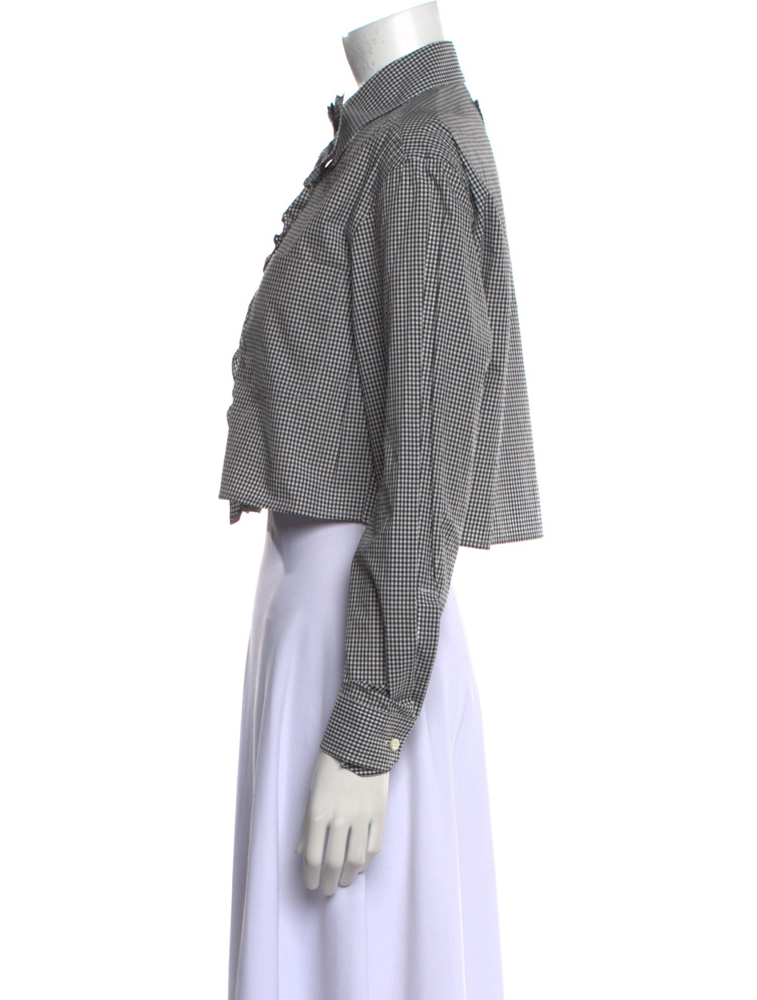 Prada 2023 Plaid Print Crop Top