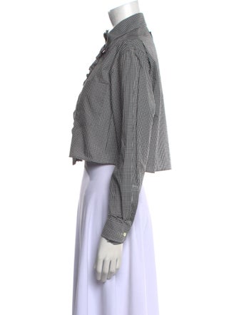 Prada 2023 Plaid Print Crop Top