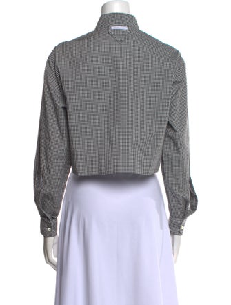 Prada 2023 Plaid Print Crop Top