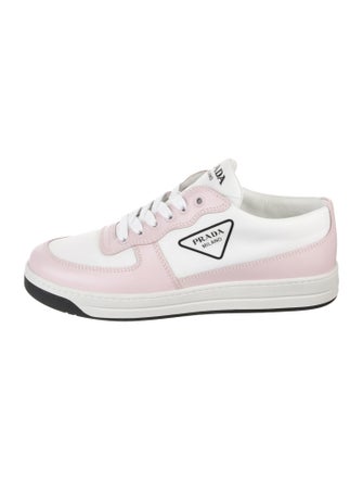Prada Nylon Leather Trim Embellishment Sneakers