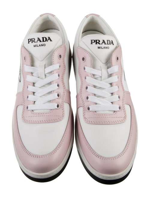 Prada Nylon Leather Trim Embellishment Sneakers