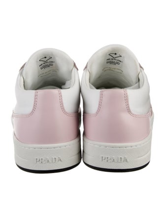 Prada Nylon Leather Trim Embellishment Sneakers