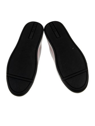 Prada Nylon Leather Trim Embellishment Sneakers