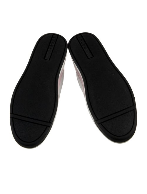 Prada Nylon Leather Trim Embellishment Sneakers