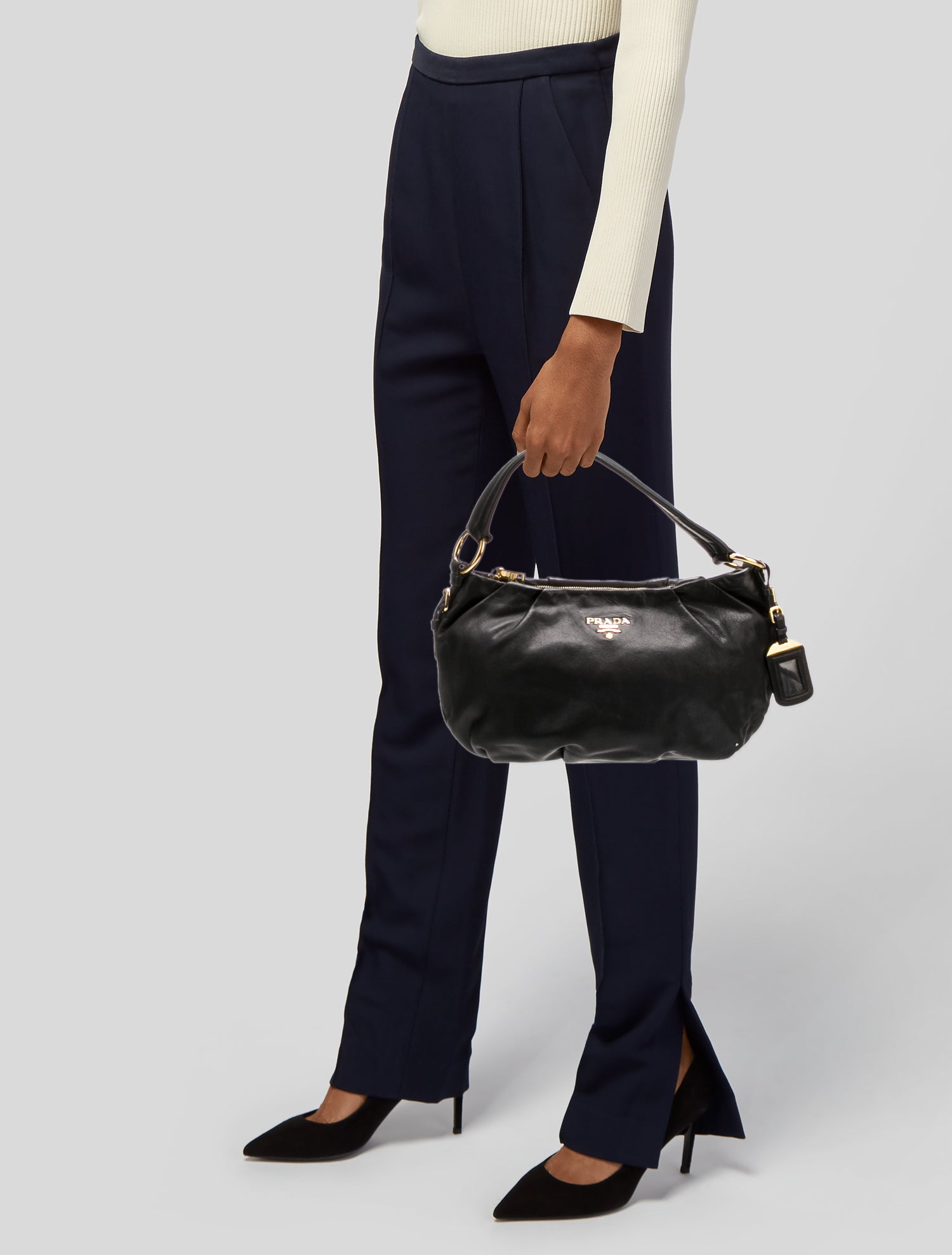 Prada City Calf Leather Shoulder Bag