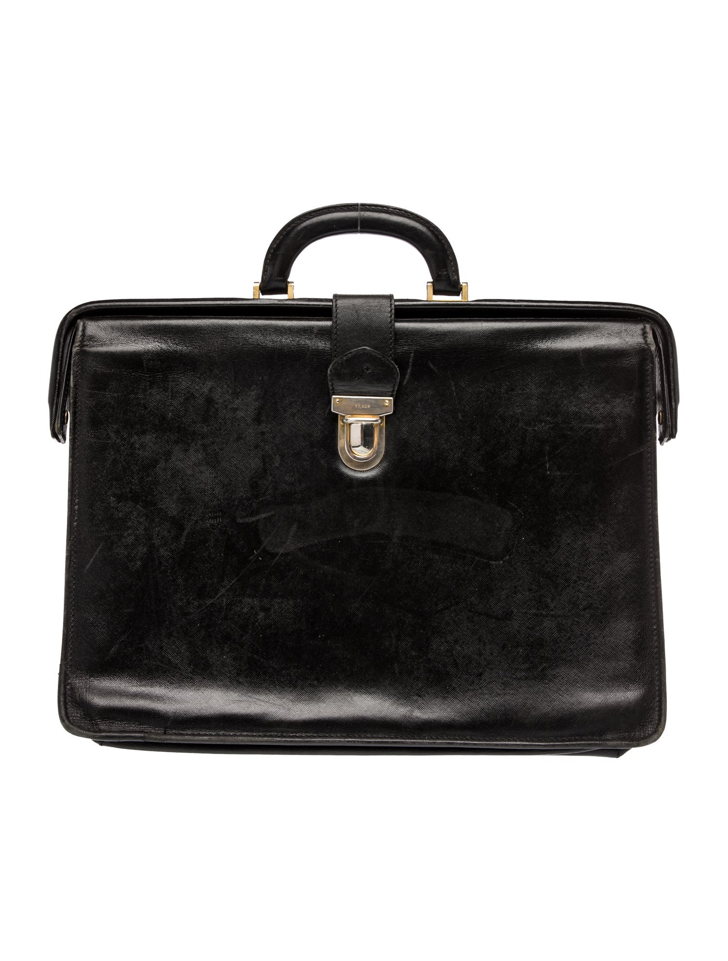 Prada Saffiano Lux Leather Briefcase Vintage