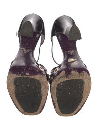 Prada Patent Leather Floral Print Sandals