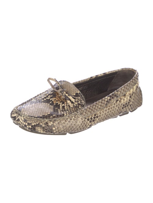 Prada Snakeskin Animal Print Loafers