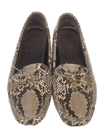 Prada Snakeskin Animal Print Loafers