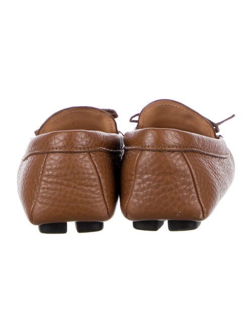 Prada Leather Bow Accents Loafers