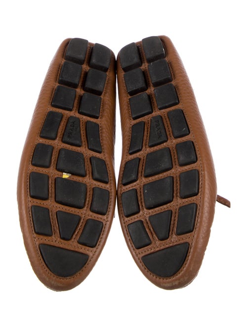 Prada Leather Bow Accents Loafers