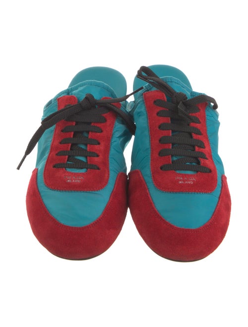 Prada Nylon Colorblock Pattern Mules