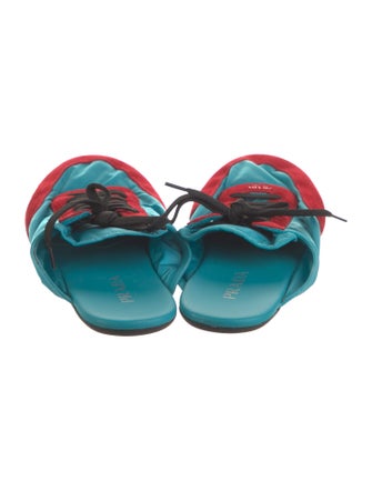 Prada Nylon Colorblock Pattern Mules